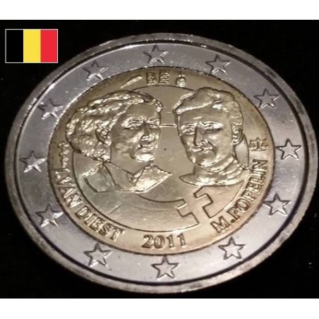 2 euros commémorative Belgique 2011 Journée internationale des droits de la femme  piece de monnaie €