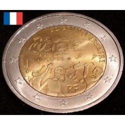 2 euros commémorative France 2011 fête de la musique  piece de monnaie €