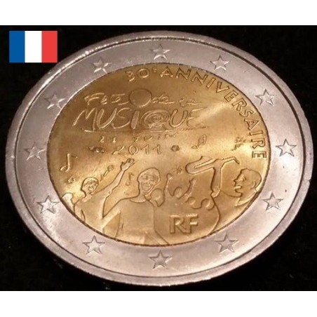 2 euros commémorative France 2011 fête de la musique  piece de monnaie €
