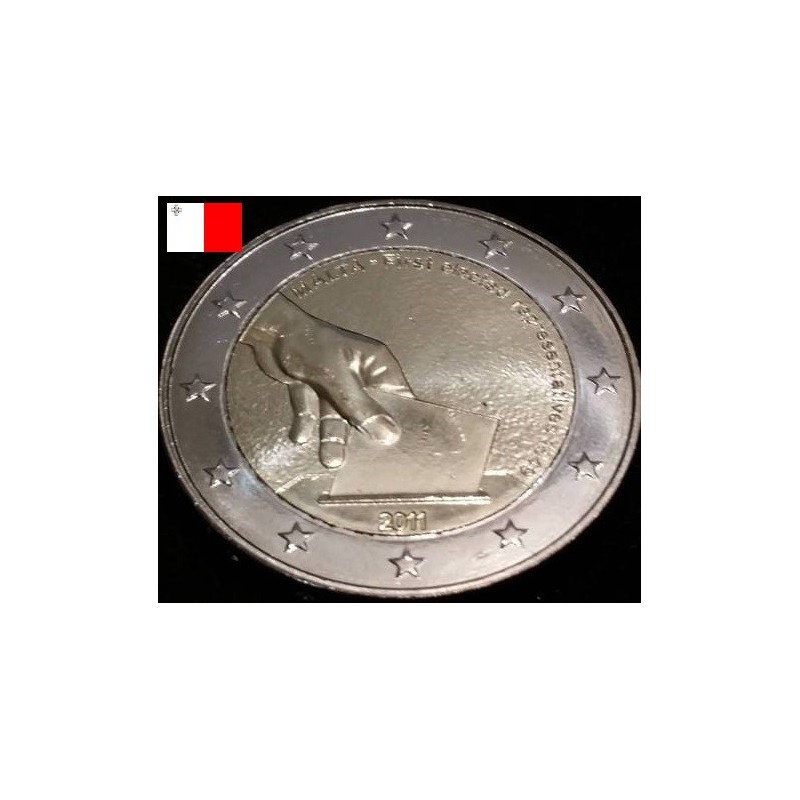 2 euros commémorative Malte 2011 Élection des premiers représentants en 1849 pièce de monnaie €