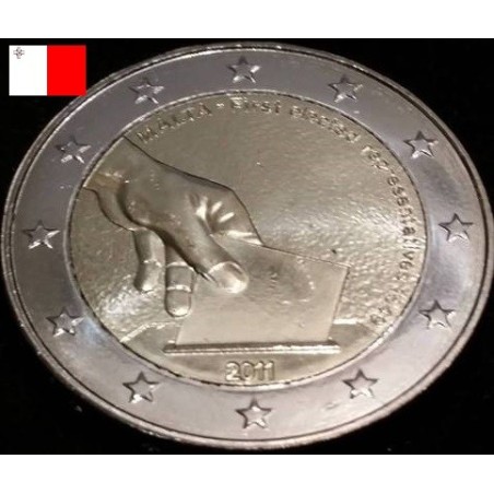 2 euros commémorative Malte 2011 Élection des premiers représentants en 1849 pièce de monnaie €