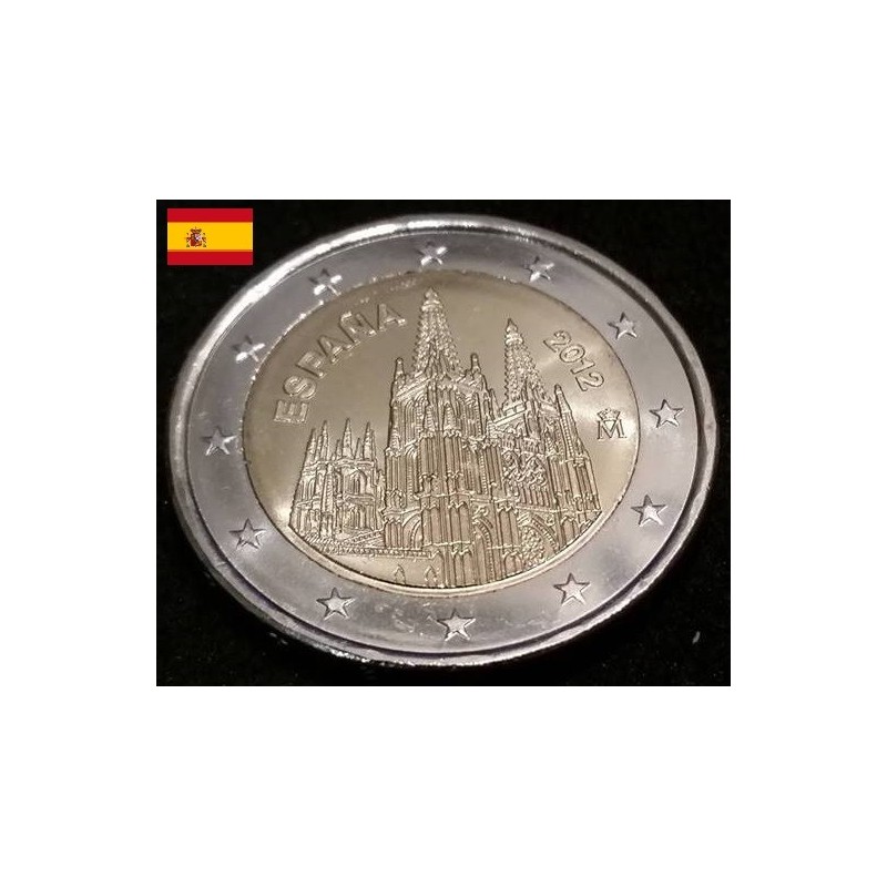 2 euros commémorative Espagne 2012 Cathèdrale de Burgos pièce de monnaie €
