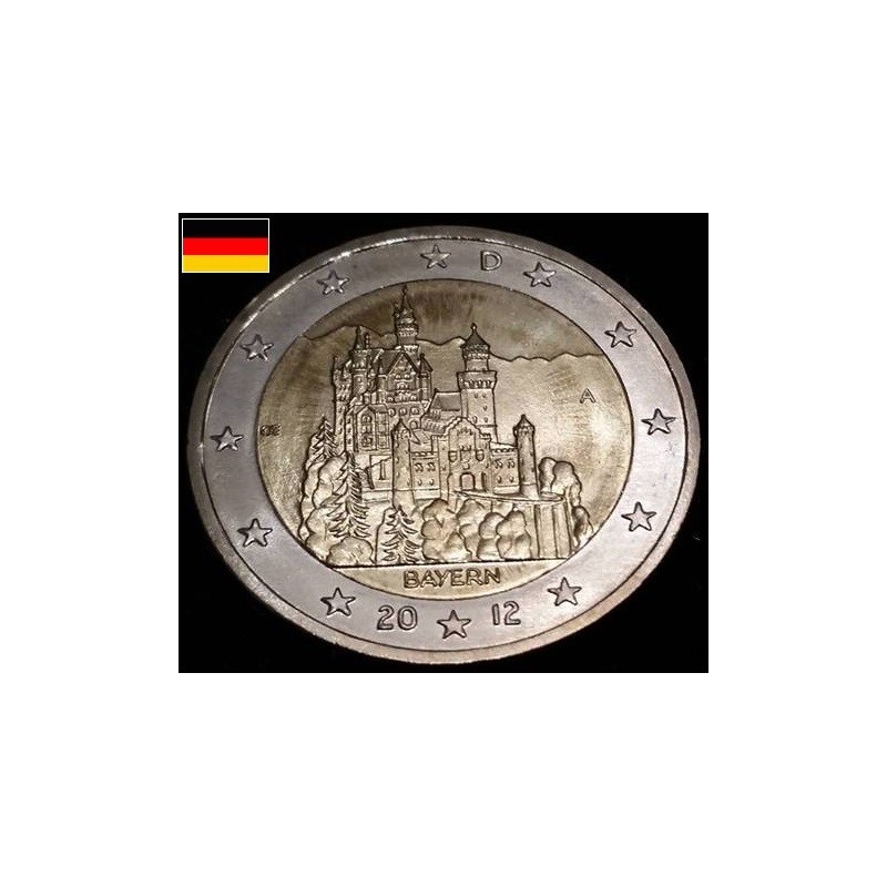 2 euros commémorative Allemagne 2012 Neuschwanstein pièce de monnaie €