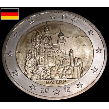 2 euros commémorative Allemagne 2012 Neuschwanstein pièce de monnaie €