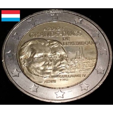 2 euros commémorative Luxembourg 2012 Grands-Ducs Henri et Guillaume IV pièce de monnaie €