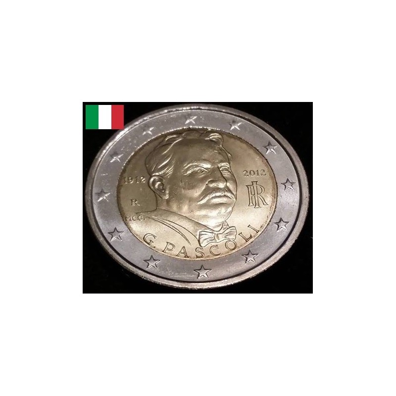 2 euros commémorative Italie 2012 Giovanni Pascoli pièce de monnaie €