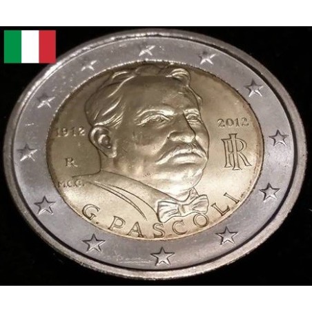 2 euros commémorative Italie 2012 Giovanni Pascoli pièce de monnaie €