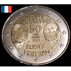 2 euros commémorative France 2013  traité de l'élysée piece de monnaie €