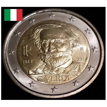 2 euros commémorative Italie 2013 Giuseppe Verdi piece de monnaie €