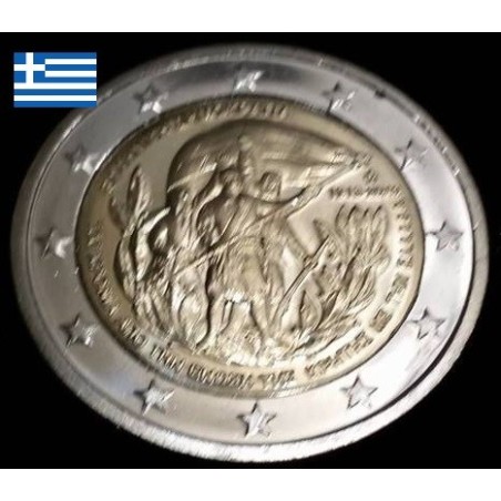 2 euros commémorative grece 2013 ratachement de la crete piece de monnaie €