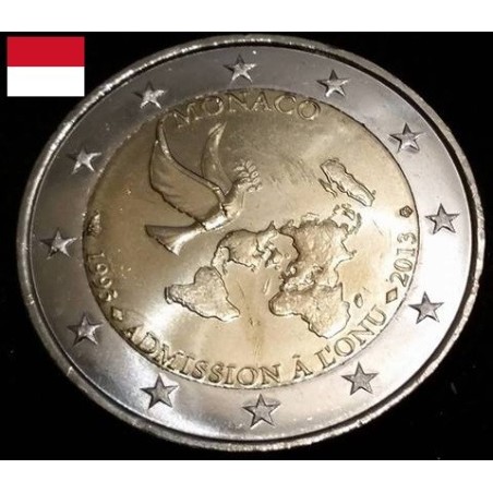 2 euros commémorative Monaco 2013 20 ans à l'ONU piece de monnaie €