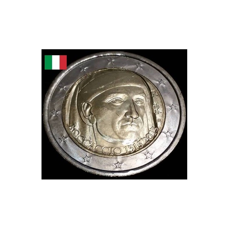 2 euros commémorative Italie 2013 Giovanni Boccaccio piece de monnaie €