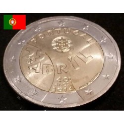2 euros commémorative Portugal 2014 40 ans  de la révolution des oeillets piece de monnaie €