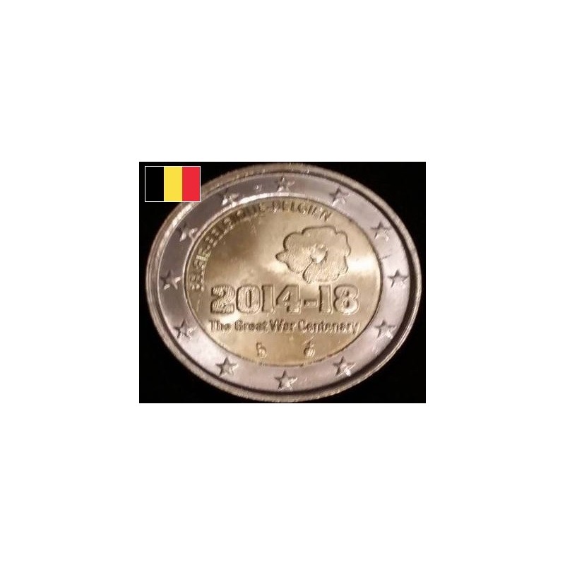 2 euros commémorative Belgique 2014 100 ans début de la grande guerre piece de monnaie €