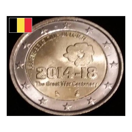 2 euros commémorative Belgique 2014 100 ans début de la grande guerre piece de monnaie €