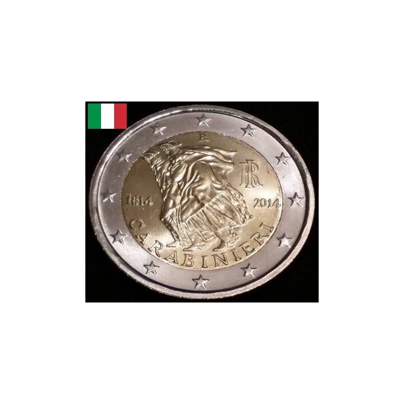 2 euros commémorative Italie 2014 Les carabiniers, carabinieri  piece de monnaie €