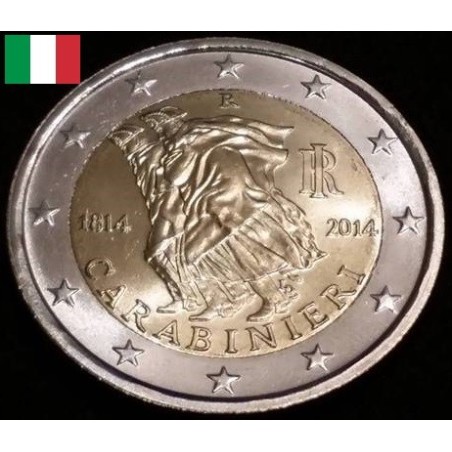 2 euros commémorative Italie 2014 Les carabiniers, carabinieri  piece de monnaie €