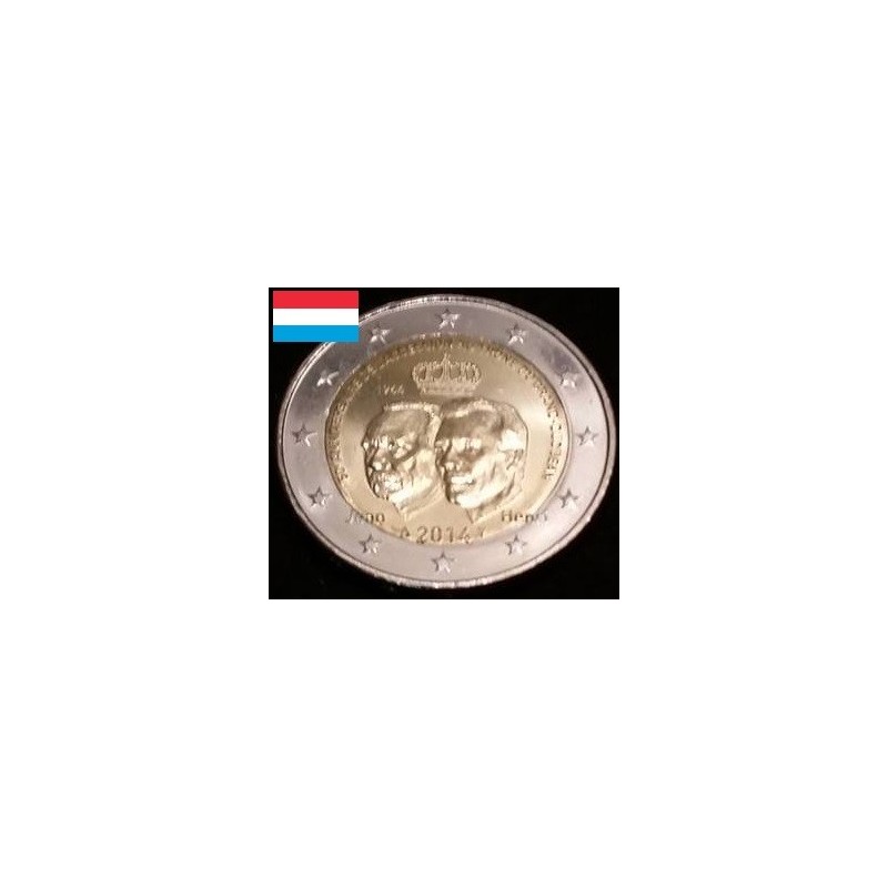 2 euros commémorative Luxembourg 2014 50 ans Grand duc Jean piece de monnaie €