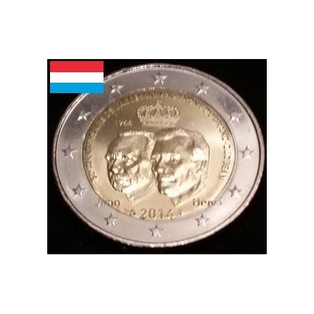 2 euros commémorative Luxembourg 2014 50 ans Grand duc Jean piece de monnaie €