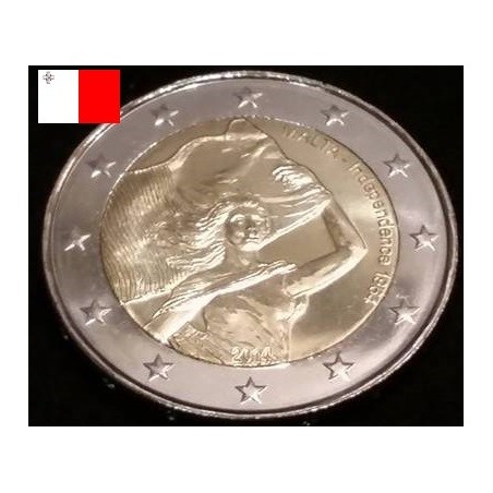 2 euros commémorative Malte 2014 50 ans indépendance
