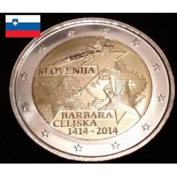 2 euros commémorative Slovénie 2014 Barbara Celjska piece de monnaie €