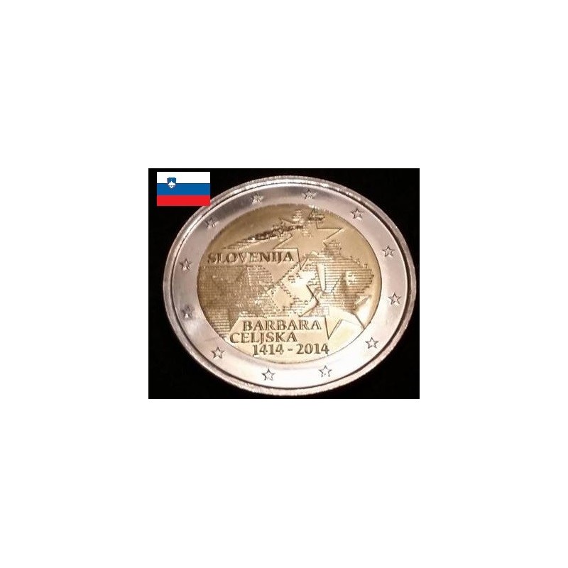2 euros commémorative Slovénie 2014 Barbara Celjska piece de monnaie €