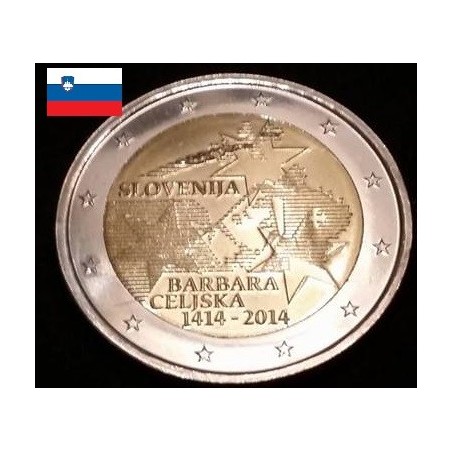 2 euros commémorative Slovénie 2014 Barbara Celjska piece de monnaie €