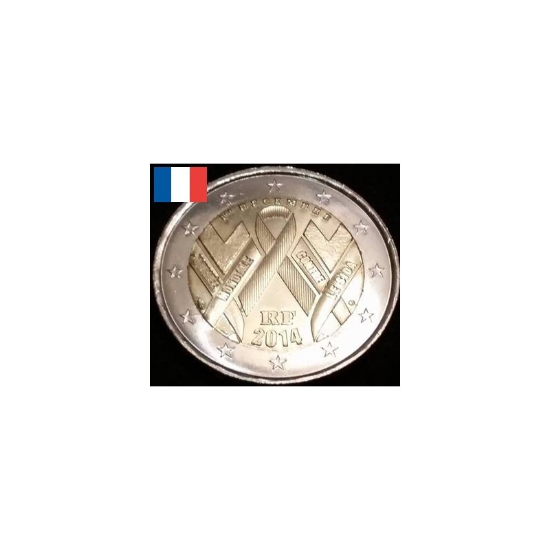 2 euros commémorative France 2014 sidaction sida Aids piece de monnaie €