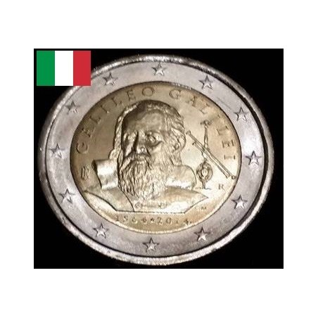 2 euros commémorative Italie 2014 galilée piece de monnaie €