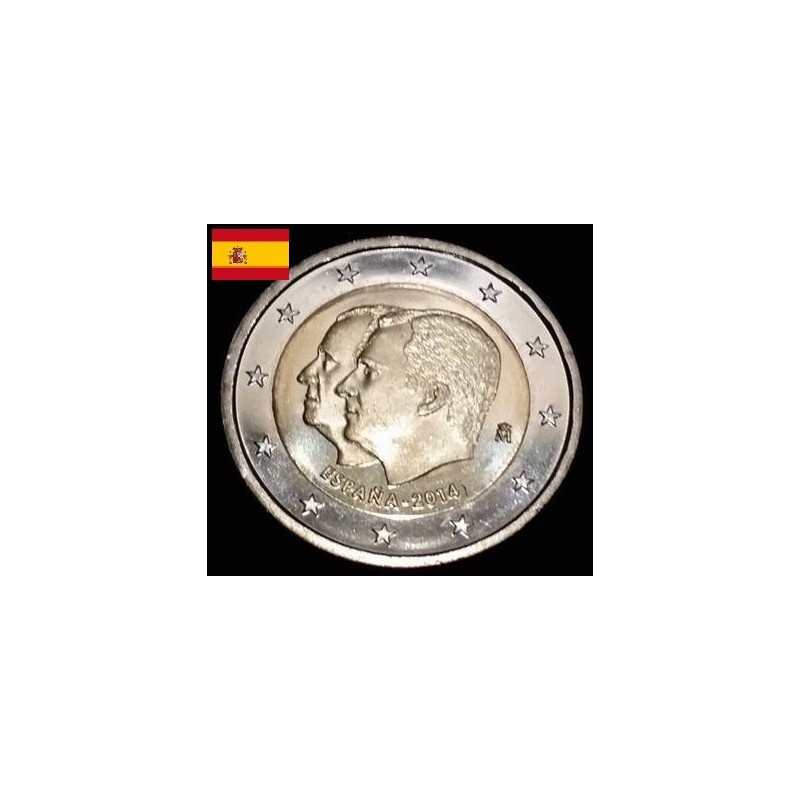 2 euros commémorative Espagne 2014 changement de Trone piece de monnaie €