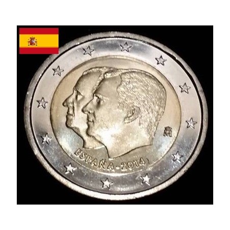 2 euros commémorative Espagne 2014 changement de Trone piece de monnaie €