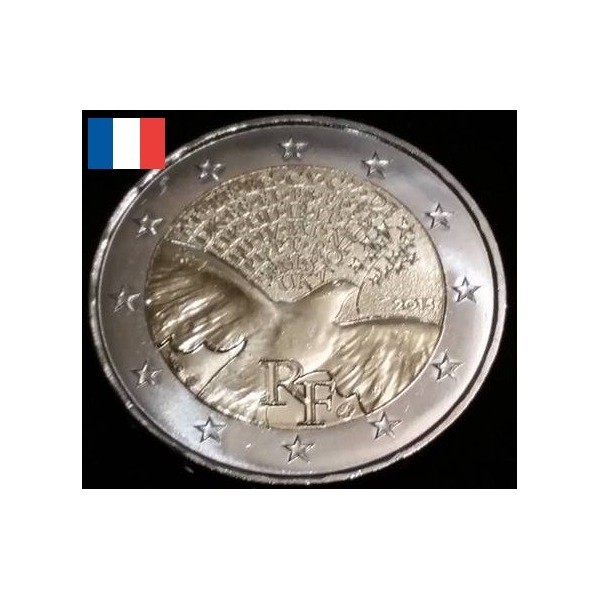 2 euros commémorative France 2015 70 ans de paix en europepiece de monnaie €
