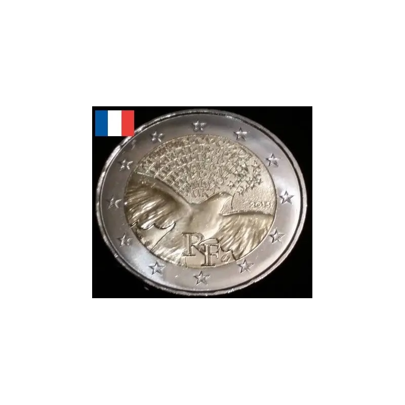 2 euros commémorative France 2015 70 ans de paix en europepiece de monnaie € 2 euros commémorative France 2015 70 ans de paix en europepiece de monnaie €