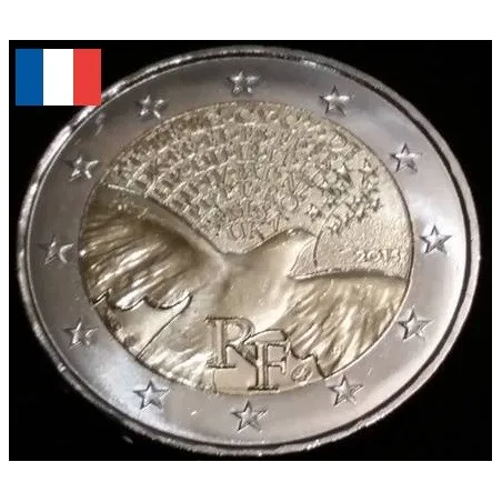 2 euros commémorative France 2015 70 ans de paix en europepiece de monnaie €