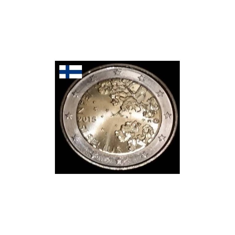 2 euros commémorative Finlande 2015 Jean Sibelius piece de monnaie €