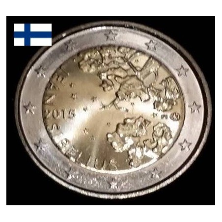 2 euros commémorative Finlande 2015 Jean Sibelius piece de monnaie €