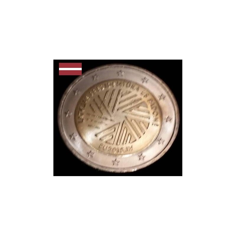 2 euros commémorative Lettonie 2015 présidence Union européene piece de monnaie €