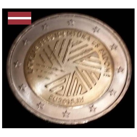 2 euros commémorative Lettonie 2015 présidence Union européene piece de monnaie €