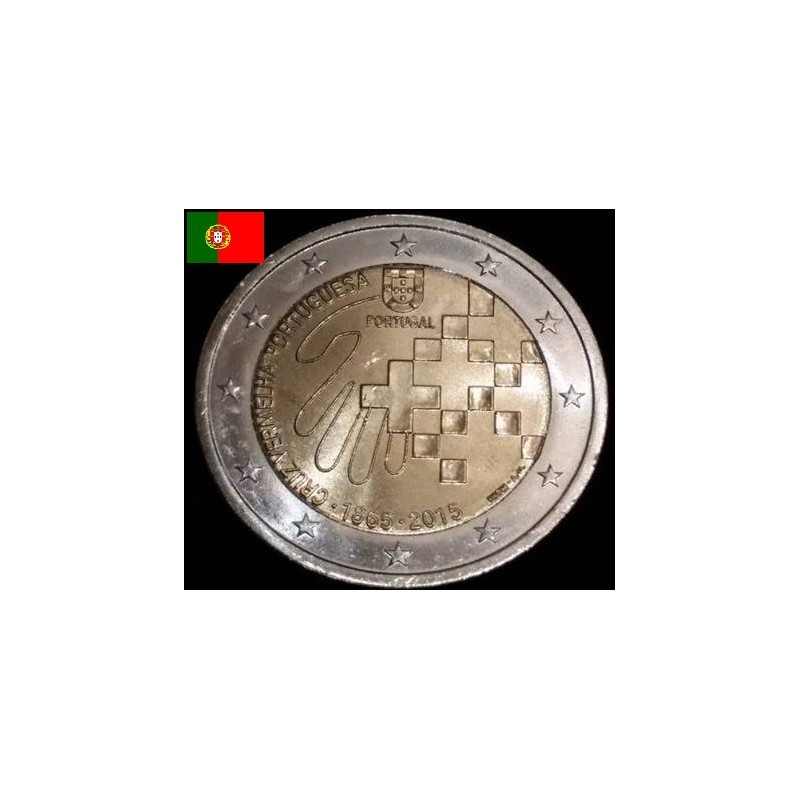 2 euros commémorative Portugal 2015 Croix rouge 150 ans piece de monnaie €