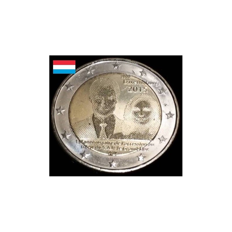 2 euros commémorative Luxembourg 2015 15 ans Grand Duc Henri piece de monnaie €