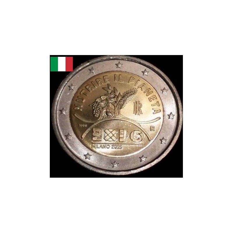 2 euros commémorative Italie 2015 Exposition de Milan piece de monnaie €