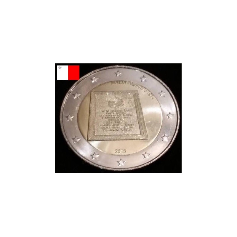 2 euros commémorative Malte 2015 Constitutionelle de Malte République 1974 piece de monnaie €