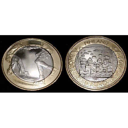 5 euros Finlande 2015, Sport, Patinage  piece de monnaie