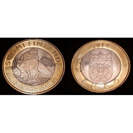5 euros Finlande 2014, Faune du sud Ouest, pièce de monnaie