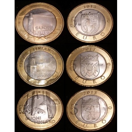 5 euros Finlande 2013, Proper, Satakunta, Aland, architecture pièces de monnaie