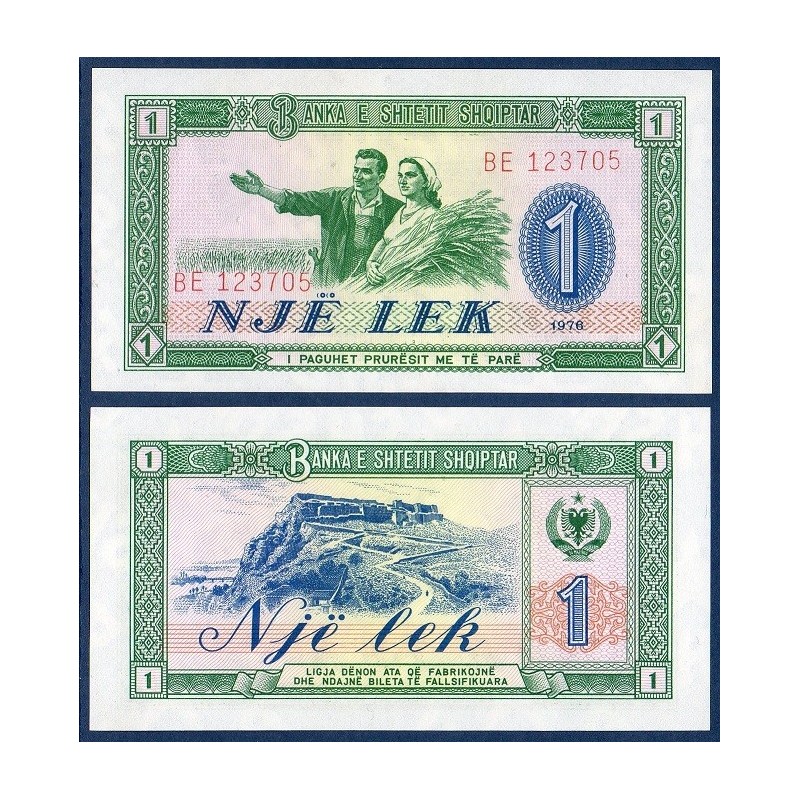 Albanie Pick N°40a, Billet de banque de 1 Lek 1976