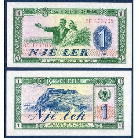 Albanie Pick N°40a, Billet de banque de 1 Lek 1976