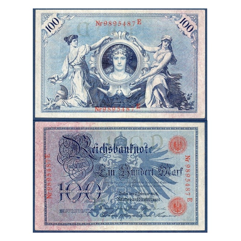 Allemagne Pick N°33a, Billet de banque de 100 Mark 1908