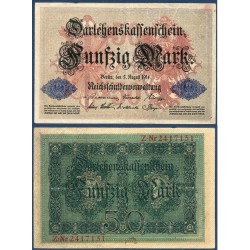 Allemagne Pick N°49b, Billet de banque de 50 Mark 1914