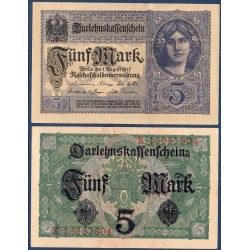 Allemagne Pick N°56b, Billet de banque de 5 Mark 1917